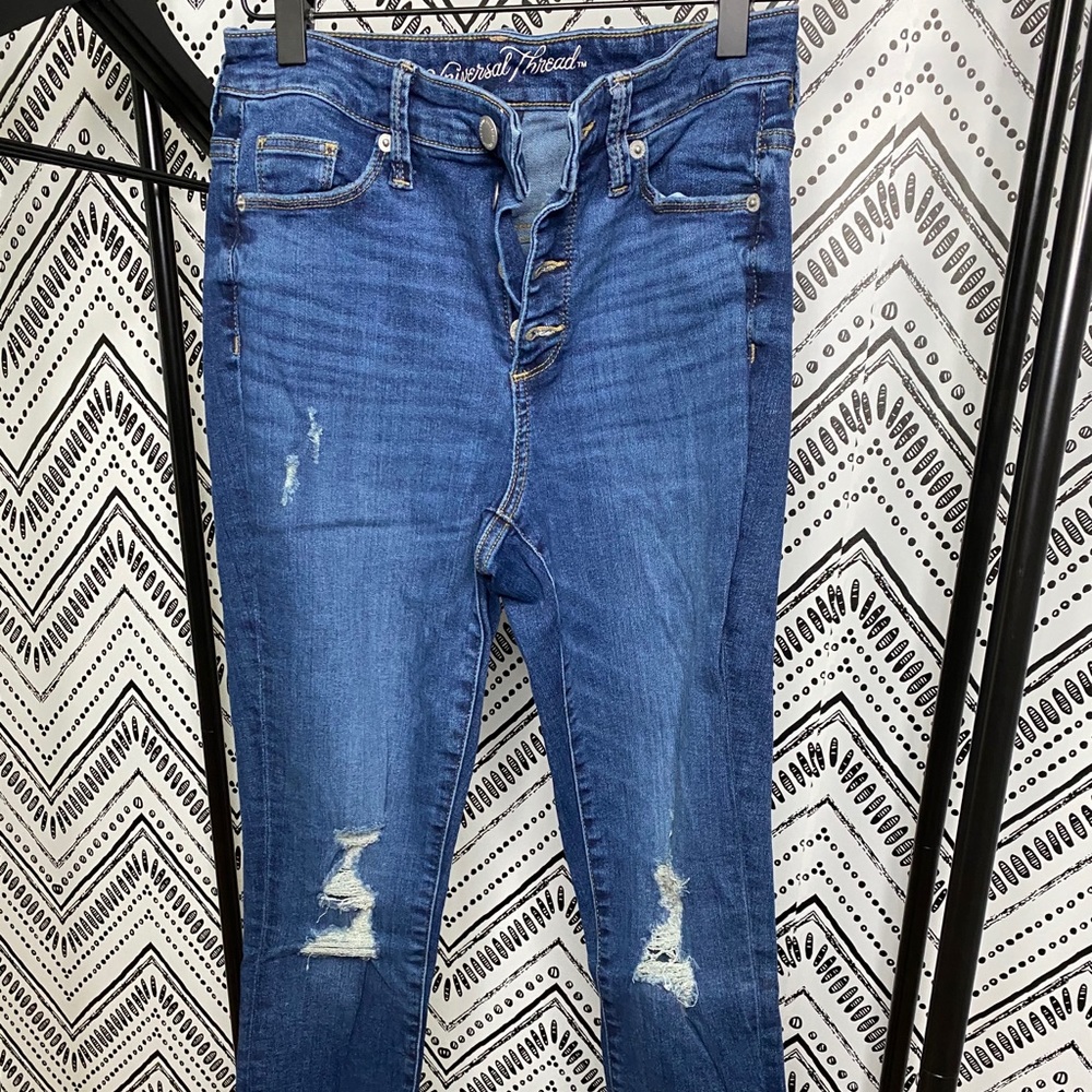 Target high rise skinny jeans distressed